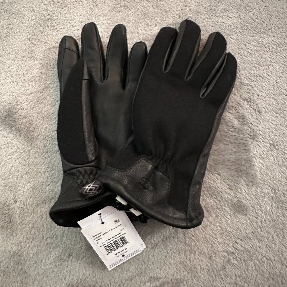 NWT Ugg Wool Leather Black Tech Gloves Women's MEDIUM